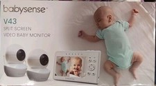 Babysense Split Screen Video Baby Monitor V43D w/2 PTZ Cameras NIB