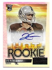 DEREK CARR  2014 Panini SCORE HOT ROOKIE AUTOGRAPH AUTO RC #'d 6/75  N.O. Saints
