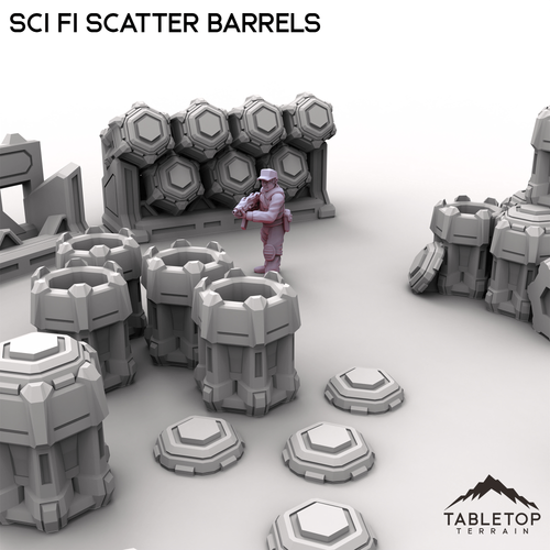 Sci Fi Scatter Barrels - Grimdark Gothic Wargaming Tabletop - Picture 7 of 7
