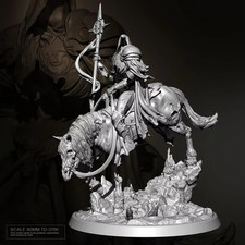 80mm Dark Paladin Resin Model Kit Mounted Knight Miniature Fantasy Figure