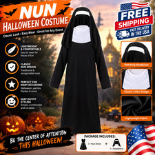 Classic Nun Halloween Costume   Lightweight Dress  Headpiece