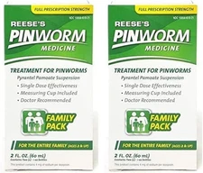Reese's Pinworm Medicine Family Pack Full strength, 2 fl oz. 2 PACK