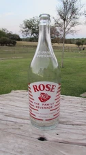 Rare The Rose Beverage Company ACL Soda Bottle Johnston Rhode Island