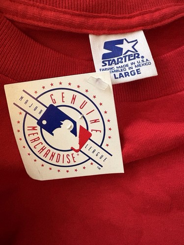 Vintage Mens Starter New York Yankees Baseball MLB T-Shirt Sz L Logo Red Y2K New - Picture 6 of 7