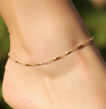 Elegant 18K Gold Plated Minimalist Chain Ankl...