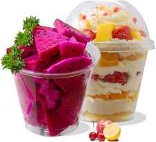 9 oz Clear Plastic Cups with Dome Lids - Dessert Cups with Lids 25 Sets , PET