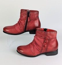 [NEW] Miz Mooz Sallie Women's Red 1" Heel Leather Bootie [size EU 37 US 6.5]