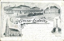 Litho Lehrte in Lower Saxony, Station, Steam Locomotive, School,... - 10910033