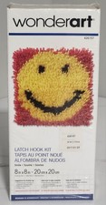 Vintage Wonderart Latch Hook Kit Smiley Face Rug Past Time Crafting New Sealed