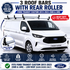 Ford Transit Custom Roof Bars 2013-2023 with Rear Roller Rack  SWB & LWB