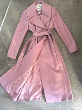 Ted Baker Coat Wrap Coat Size 2 Wool Blend Pink Baby Freshly Dry Cleaned Sz 10