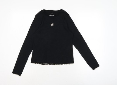 Schwarzes Jersey-T-Shirt Mädchen UK Größe 11-12 Jahre Marks and Spence
