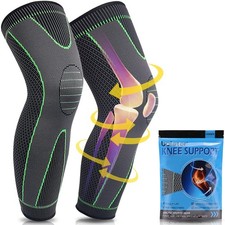 1 Pair Full Leg Compression Sleeves for Women  Men, Extra Long Leg  Calf Br...