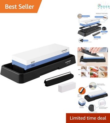 Knife Sharpening Stone Set Dual Sided Waterstone 1000/6000 Grit for Kitchen