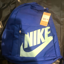 Nike Blue Logo Backpack, Zip Closure, Pockets, Adjustable Strap Unisex