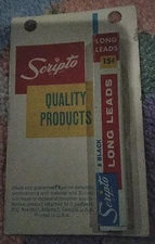 Vintage Scripto 6 Black Long Leads , Never used. Òriginal Package.            