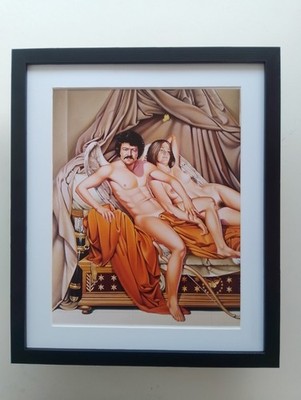 Mel Ramos Erotik Druck ''Davids Duo (Amor und Psyche)'' Aktliebhaber GERAHMT