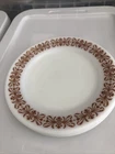 Vtg Pyrex Tableware Milk Glass 7” Plate Copper Filigree 711 -2 USA  3 Plate