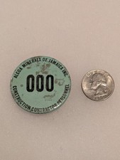 Vintage ALCOA MINERALS OF JAMAICA CONTRACTOR Employee Sample Badge # 0000