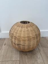 Vintage Wicker Rattan Globe LampShade 11 Natural Boho Decor Hanging Light Shade