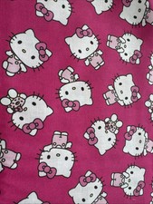 Hello Kitty Pink Sweet Cotton Fabric 1/2 Yard 18 x43 New