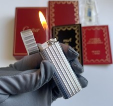 Accendino Cartier Paris argento 925 massiccio anni 80 vintage revisionato! Confezione Originale RARA