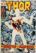 The Mighty Thor #169, Marvel Comics (October 1969, GD+)