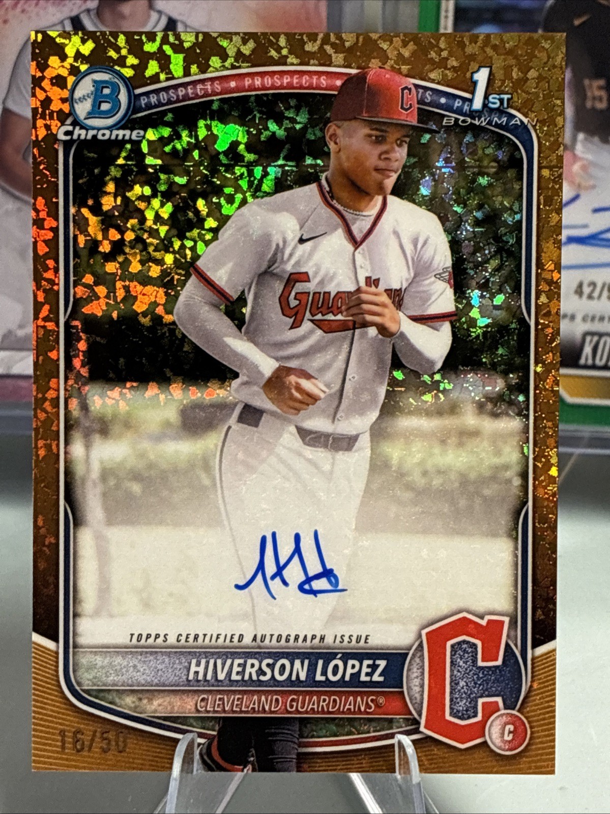 2025 Bowman Chrome Hiverson Lopez Auto Gold Mini Diamonds Refractor 1st /50