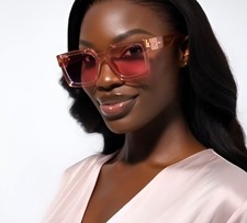 Oceanic Pink Lens Sunglasses Female Large Shape Festival Eyeglasses Women 2026
