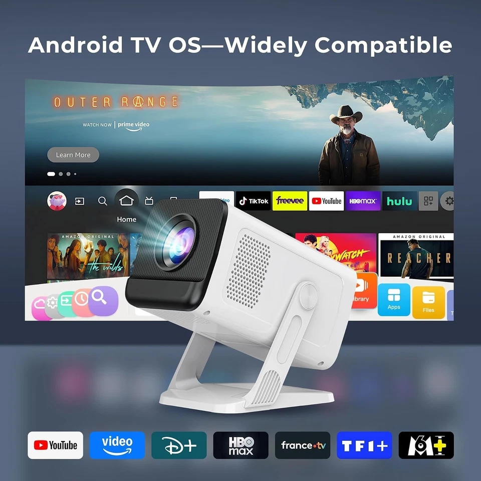 Vidéoprojecteur portable 4K Android Wi-Fi 6 Bluetooth LYNCAST Blanc - Photo 3/4