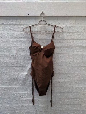 New Ochre Lane Thin Strap Underwire One Piece Chocolate Sz US 10