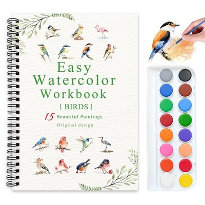 Watercolor Workbooks, 16 Colors Water Color Books Paint Set for Adults, Water...