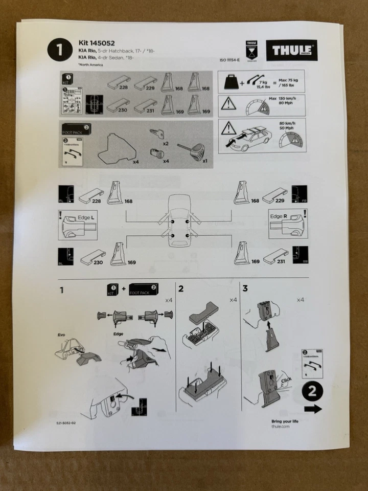 Kit Thule Fit 145052 para montaje en portaequipajes de techo Kia Rio usado ENVÍO GRATUITO   Foto 3 de 4