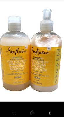 Shea Moisture  Weightless  Hydrating Low Porosity  Shampoo And Conditioner 13Oz