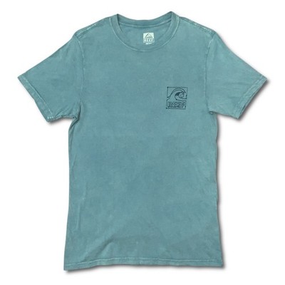 Reef Surf T-Shirt Men's Small Blue Green Tie Dye Wave Logo Surfing Beach Sun