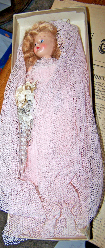 Vintage 1952 Bride Doll with provenance Centerpiece at shower. Lincolnton, NC