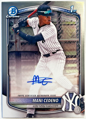  2025 Bowman Chrome Prospect Autograph #CPA-MCE Mani Cedeno New York Yankees 