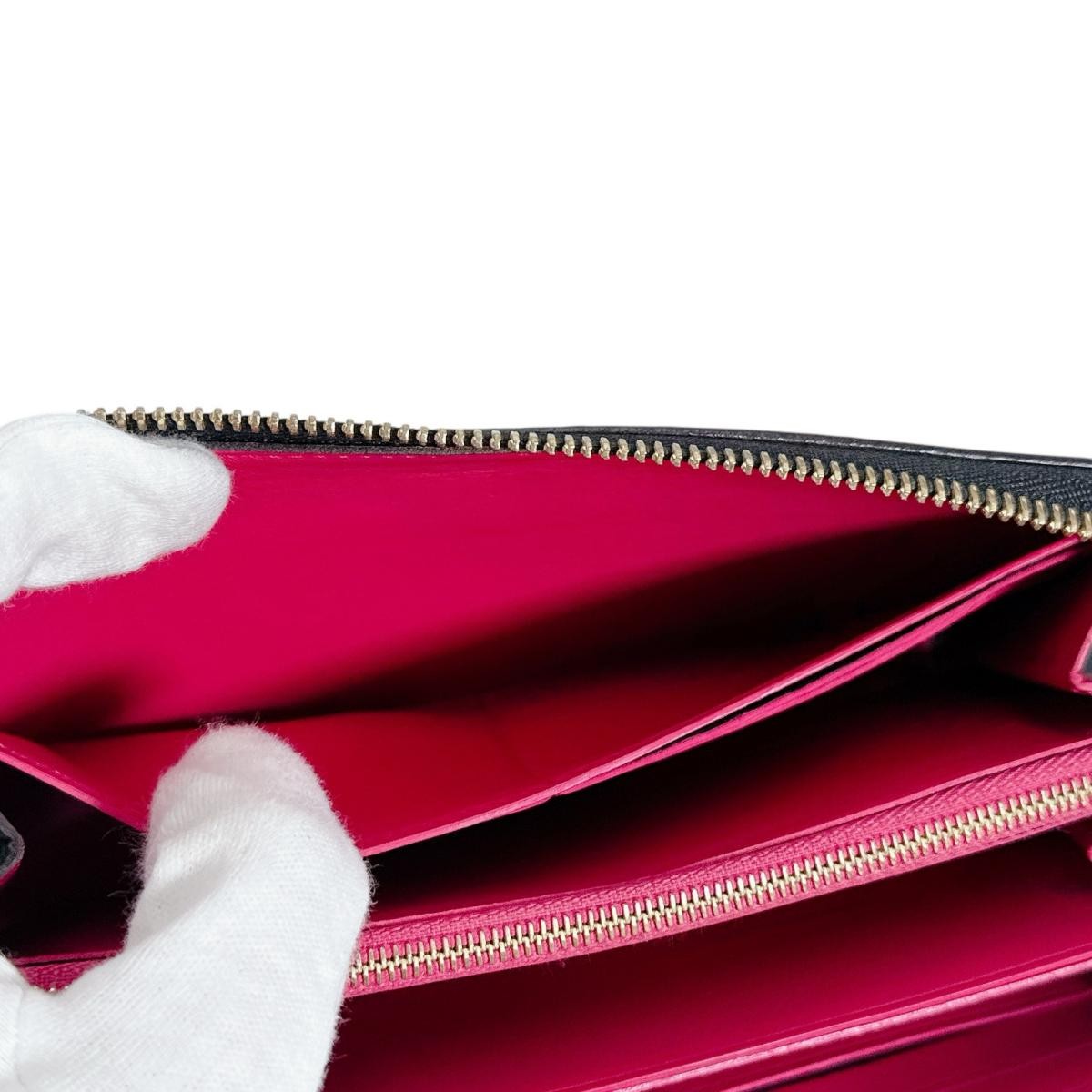 Louis Vuitton Portefeuille Tricolor Leather Zipper Wallet Black Used thumbnail 12