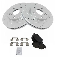 Performance Drilled Slotted Rotor & Posi Semi-Metallic Brake Pad Front Kit