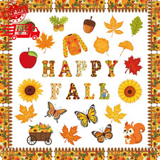 80 PCS Fall Bulletin Board Decorations Set, Autumn Classroom Decor with Letters,