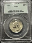 1941 25C PCGS PR65 OGH Washington Quarter - Old Green Holder