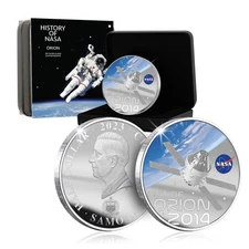NASA 50mm Silver Plated Coin 2023 Half Dollar Limited Edition - Test of Orion