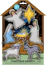 R & M International 7 Piece Christmas Nativity Cookie Cutter Set - New