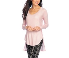 NEW HRP by Holly Robinson Peete Thermal Knit Drop Shoulder Scoop Neck Top