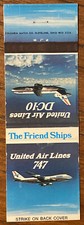 Vintage United Airlines Matchbook Cover Ad Friendship 747 a0445
