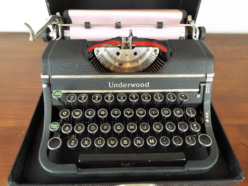 Vintage Underwood Universal Typewriter Hard Case 1938 #F 1184834 Glass Keys - Picture 2 of 12