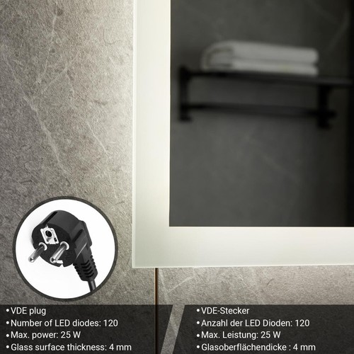 Aquamarin® bathroom mirror LED lighting bathroom mirror light mirror mirror - Picture 5 of 72