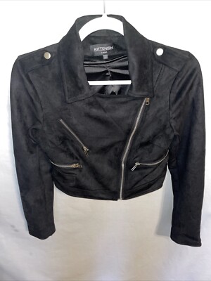 Kittenish Womens Fashion Jacket Size X Small Black Party Going Out Streetwear