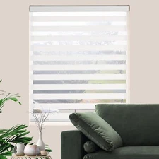 Zebra Roller Shades, Dual Layer Roll Up Blind for Living Room, Semi Sheer Sha...