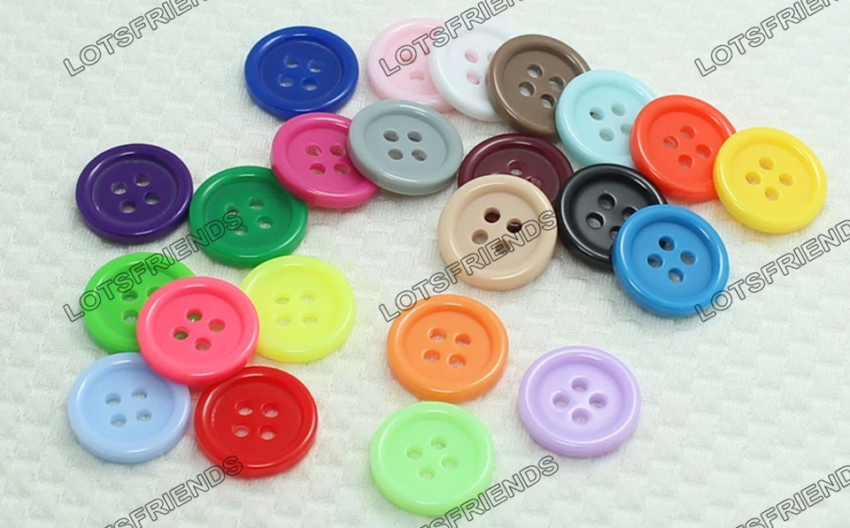 100pcs/lots 4-Holes Resin sewing Buttons shirt Diy 9 10 11 12 15 18 20 23 25mm - Image 4 of 4